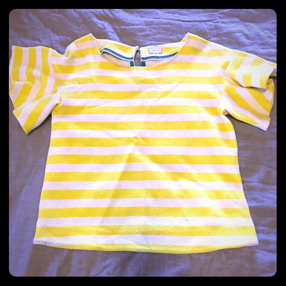 Anthropologie Striped Ruffle Sleeve Shirt